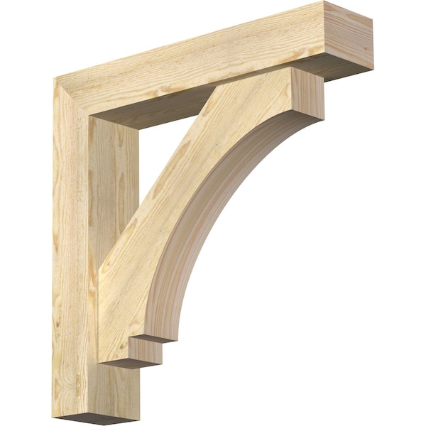 Ekena Millwork Imperial Block Rough Sawn Bracket w/ Offset Brace, Douglas Fir, 6"W x 28"D x 28"H BKT0604X28X28IMP05RDF - main